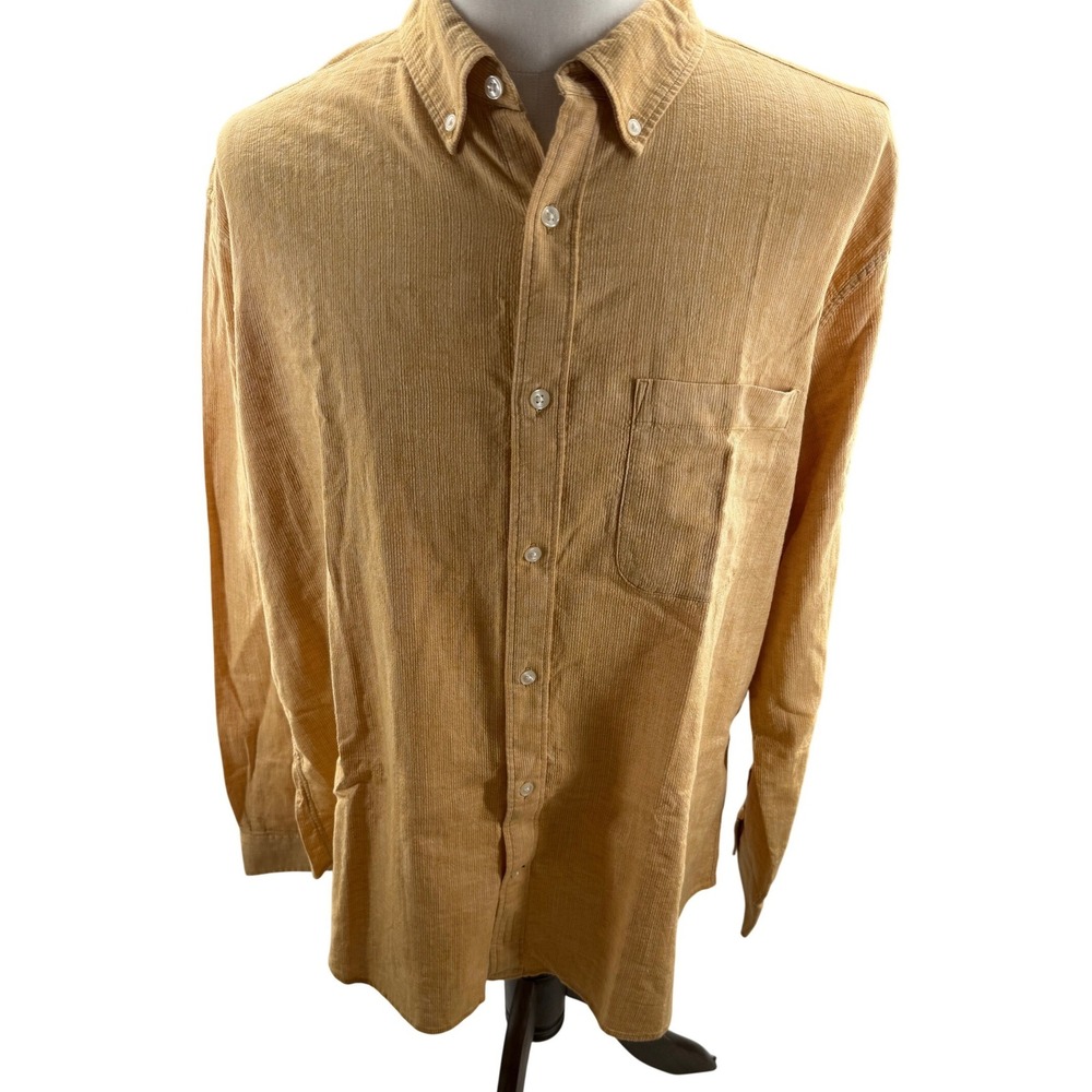 Club Monaco Mens Slim Fit Cotton Linen Button Down Shirt Yellow XXL NEW MSRP 98